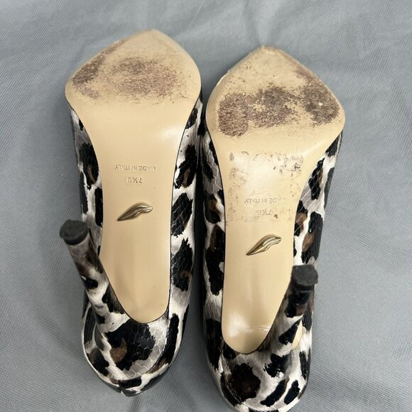Diane Von Furstenberg DVF Snake Embossed High Stiletto Heels Shoes Size 7.5 - Picture 7 of 8